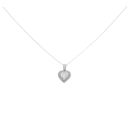 Silver Cubic Zirconia Heart Cluster Pendant And Chain 18"