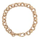 9ct Yellow Gold Cubic Zirconia Belcher Bracelet 8.5"