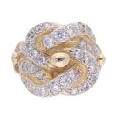 9ct Yellow And White Gold Cubic Zirconia Knot Ring
