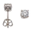 18ct White Gold 0.80ct Brilliant Cut Diamond Stud Earrings