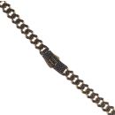 14ct Yellow Gold Monaco Black Pave Lock Curb Chain 18"