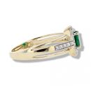 9ct Yellow Gold Created Emerald And Cubic Zirconia Dress Ring