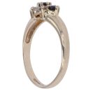 9ct Yellow Gold Sapphire and Cubic Zirconia Cluster Ring