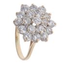 9ct Yellow Gold Cubic Zirconia Daisy Cluster Ring