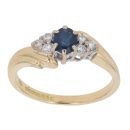 18ct Yellow Gold 0.15ct Diamond And Sapphire Ring