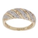 9ct Yellow Gold 0.20ct Brilliant Cut Diamond Twist Ring