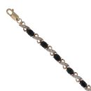 9ct Yellow Gold 0.10ct Diamond and Sapphire Bracelet 7.5"