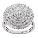 9ct White Gold 1.05ct Diamond Cluster Ring