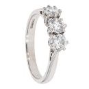 18ct White Gold Diamond Trilogy Ring