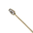 14ct Yellow Gold Monaco Beaded Cubic Zirconia Pave Lock Bracelet 7.5"