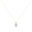 9ct Yellow Gold 0.50ct Diamond Pear Shaped Pendant and Chain 18"