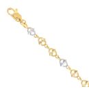 22ct Yellow And White Gold Fancy Kisses Bracelet 7"