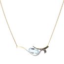 18ct Yellow and White Gold Aquamarine Chain 18"