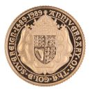 1989 Elizabeth II 1489-1989 500th Anniversary UK Half Sovereign Coin
