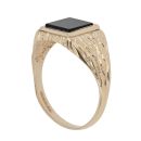 9ct Yellow Gold Onyx Patterned Signet Ring