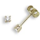 9ct Yellow Gold 0.15ct Diamond Stud Earrings