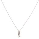 9ct White Gold 0.05ct Diamond Fancy Pendant and Chain 18"