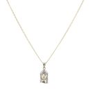 14ct Yellow and White Gold Children's Cubic Zirconia Jesus Pendant and Chain 16"