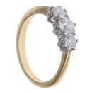 18ct Yellow Gold 0.75ct Brilliant Cut Diamond Trilogy Ring