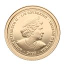 2022 Elizabeth II Tribute Tristan Da Cunha 1/8 Sovereign Coin