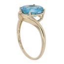9ct Yellow Gold 0.05ct Diamond and Blue Gemstone Single Stone Fancy Ring