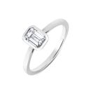 9ct White Gold 1.00ct Emerald Cut Lab Grown Diamond Solitaire Ring
