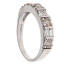 14ct White Gold 1.00ct Brilliant And Baguette Cut Diamond Half Eternity Ring
