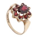 9ct Yellow Gold Garnet Cluster Ring