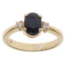 18ct Yellow Gold 0.07ct Diamond and Sapphire Ring