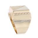 14ct Yellow Gold Patterned Square Signet Ring