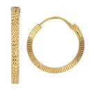 22ct Yellow Gold Diamond Cut Hoop Earrings