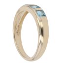 9ct Yellow Gold Blue Topaz Three Stone Ring