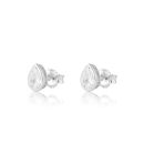 9ct White Gold Lab Grown Diamond Pear Shaped Earrings Studs G VS