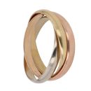18ct Yellow White and Rose Gold Russian Plain Wedding Band