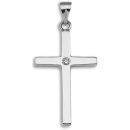 9ct White Gold 0.05ct Diamond Cross