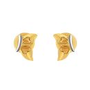 22ct Yellow Gold Butterfly Studs Earring with Rhodium