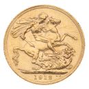 1912 George V Large Head UK Full Sovereign Coin