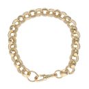 9ct Yellow Gold Patterned and Plain Belcher Bracelet 7"