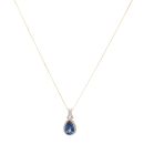 9ct Yellow Gold Cubic Zirconia and Mystic Topaz Pendant and Chain 18"