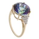 9ct Yellow Gold Cubic Zirconia and Mystic Topaz Ring