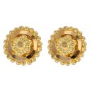 22ct Yellow Gold Floral Stud Earrings