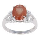 9ct White Gold Labradorite Oval Gemstone Single Stone Ring