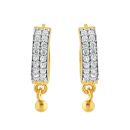 22ct Yellow Gold  Cubic Zirconia Hoop earring with dropper
