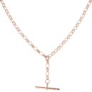 9ct Rose Gold Patterned Belcher T-Bar Chain 18"