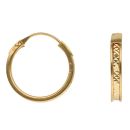 22ct Yellow Gold Diamond Cut Hoop Earrings
