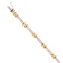 18ct Yellow and White Gold 0.55ct Brilliant Cut Diamond Fancy Bracelet 7"