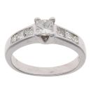 14ct White Gold 0.75ct Princess Cut Diamond Solitaire Ring