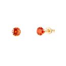 9ct Yellow Gold Flame Cubic Zirconia Stud Earrings 4mm