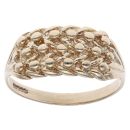 9ct Yellow Gold Three Row Keeper Ring