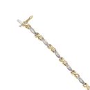 18ct Yellow and White Gold 1.20ct Baguette Cut Diamond Bracelet 6.5"